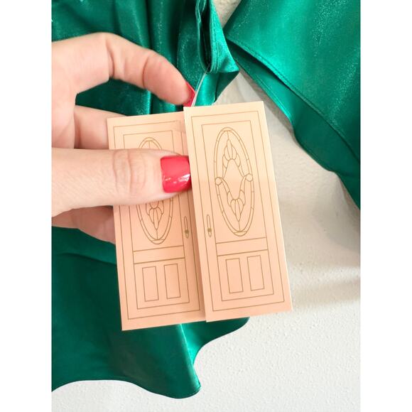 80s NOS Emerald Green Silky Cami Sleep Set size medium - Picture 9 of 14